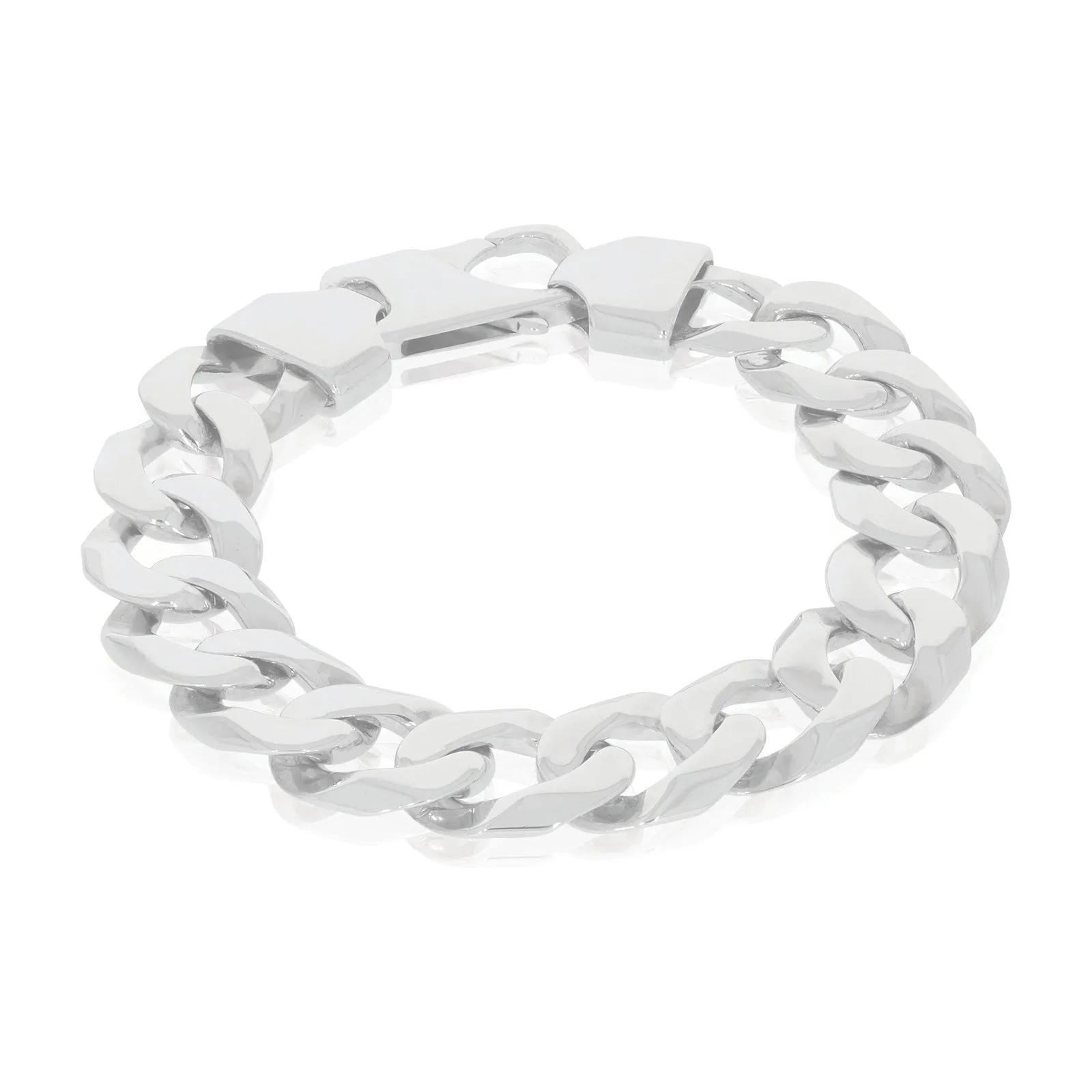 Sterling Silver 23cm Curb 400 Gauge Bracelet