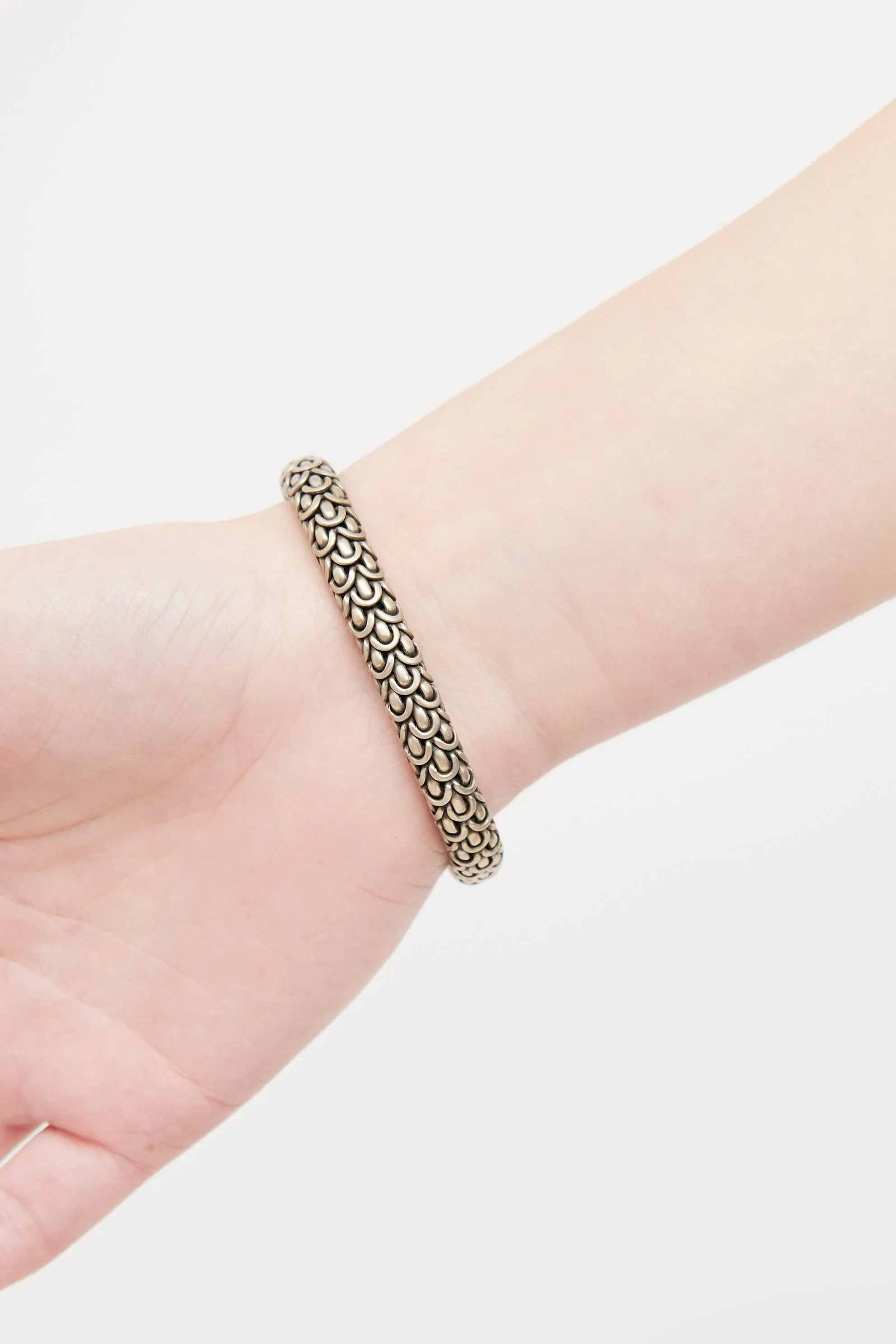 Sterling Silver & 18K Yellow Gold Naga Scale Bracelet