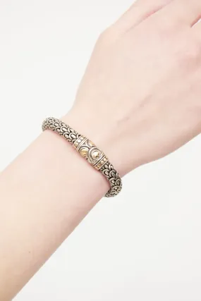 Sterling Silver & 18K Yellow Gold Naga Scale Bracelet