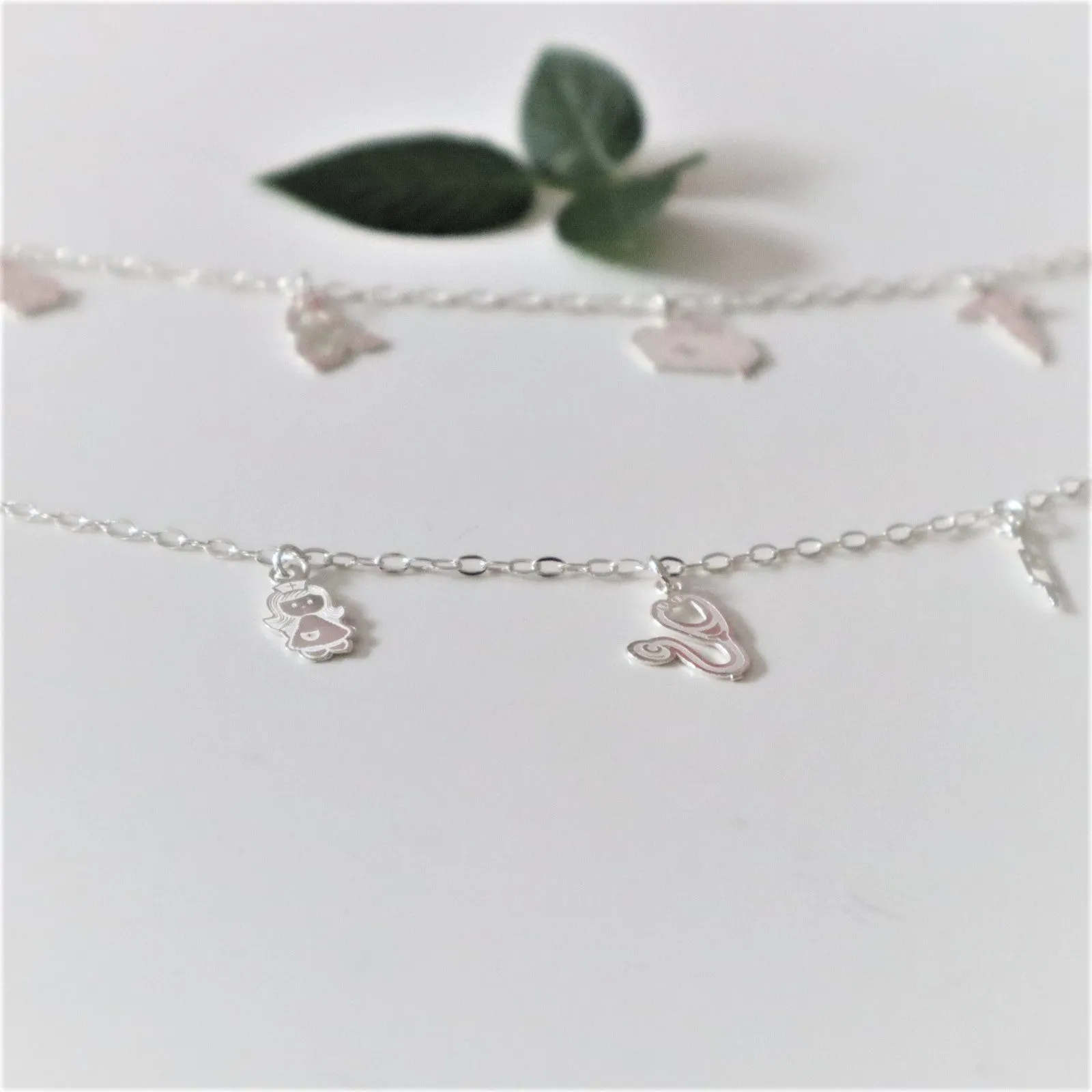 Sterling Silver Charms Nurse, EMT, Medical Bracelet-Taxco