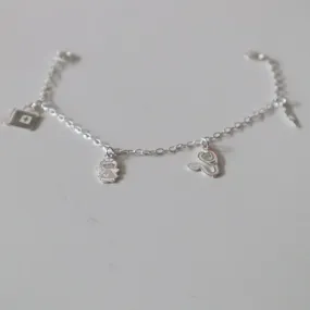 Sterling Silver Charms Nurse, EMT, Medical Bracelet-Taxco