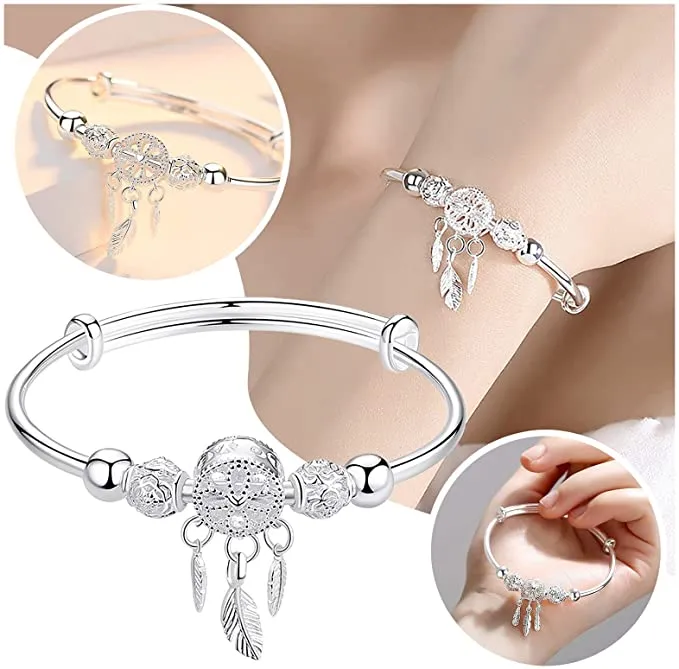 Sterling Silver Dreamcatcher Charm Bracelet