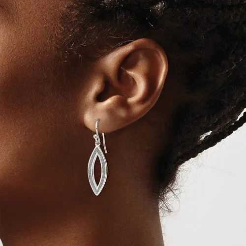 Sterling Silver Enamel Sparkle Glitter Oval Hook Dangle Earrings