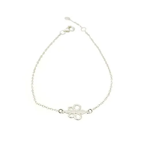 Sterling Silver Fleur de Lis Bracelet 7 inch
