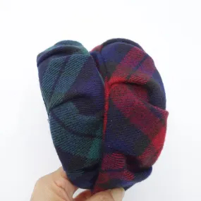 tartan headband plaid check woolen Fall Winter hair accessory for women