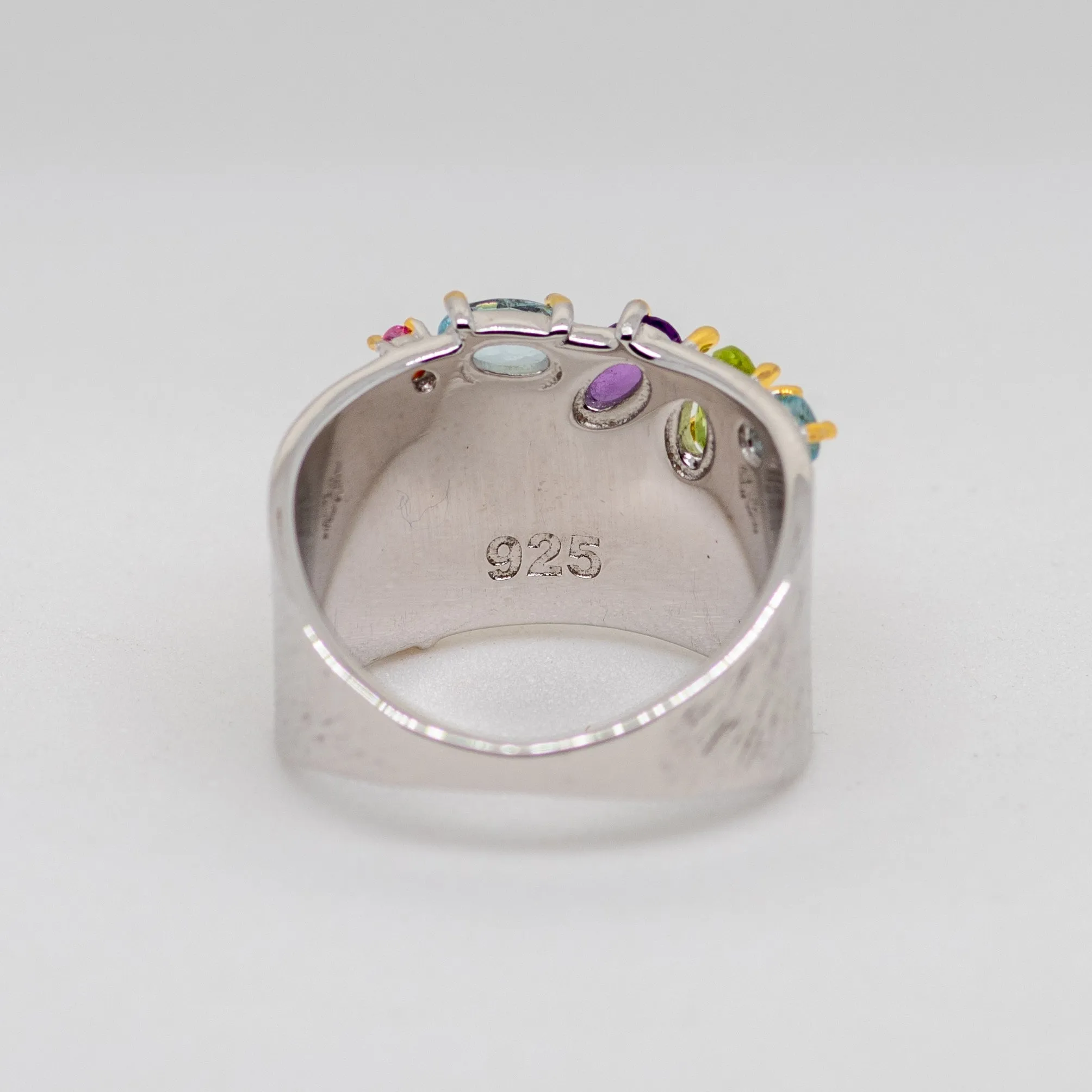 Terra Amethyst Topaz Peridot Ring in Sterling Silver