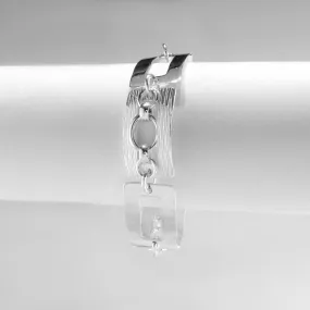 Textured Geometric Sterling Silver Bracelet