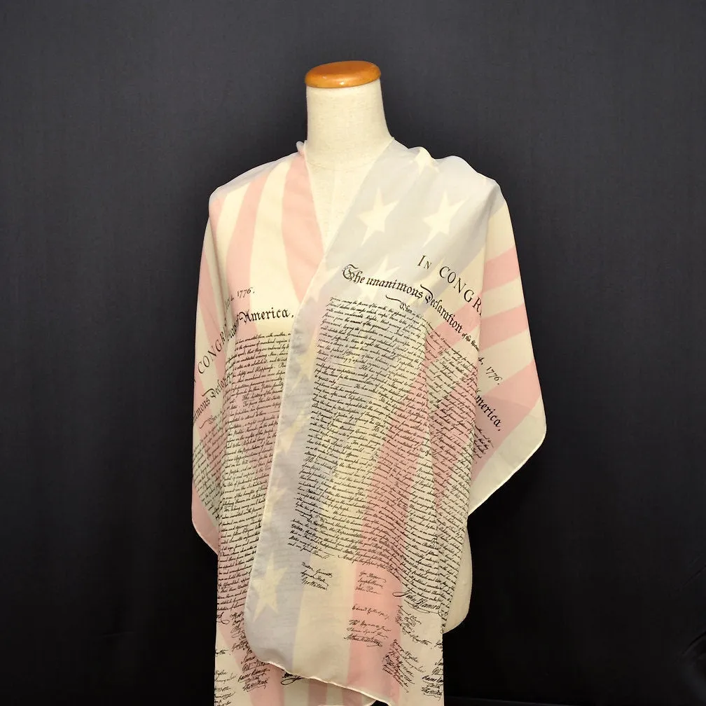 The Declaration of Independence Chiffon scarf, IN CONGRESS, July 4, 1776, US Flag, 4th of July