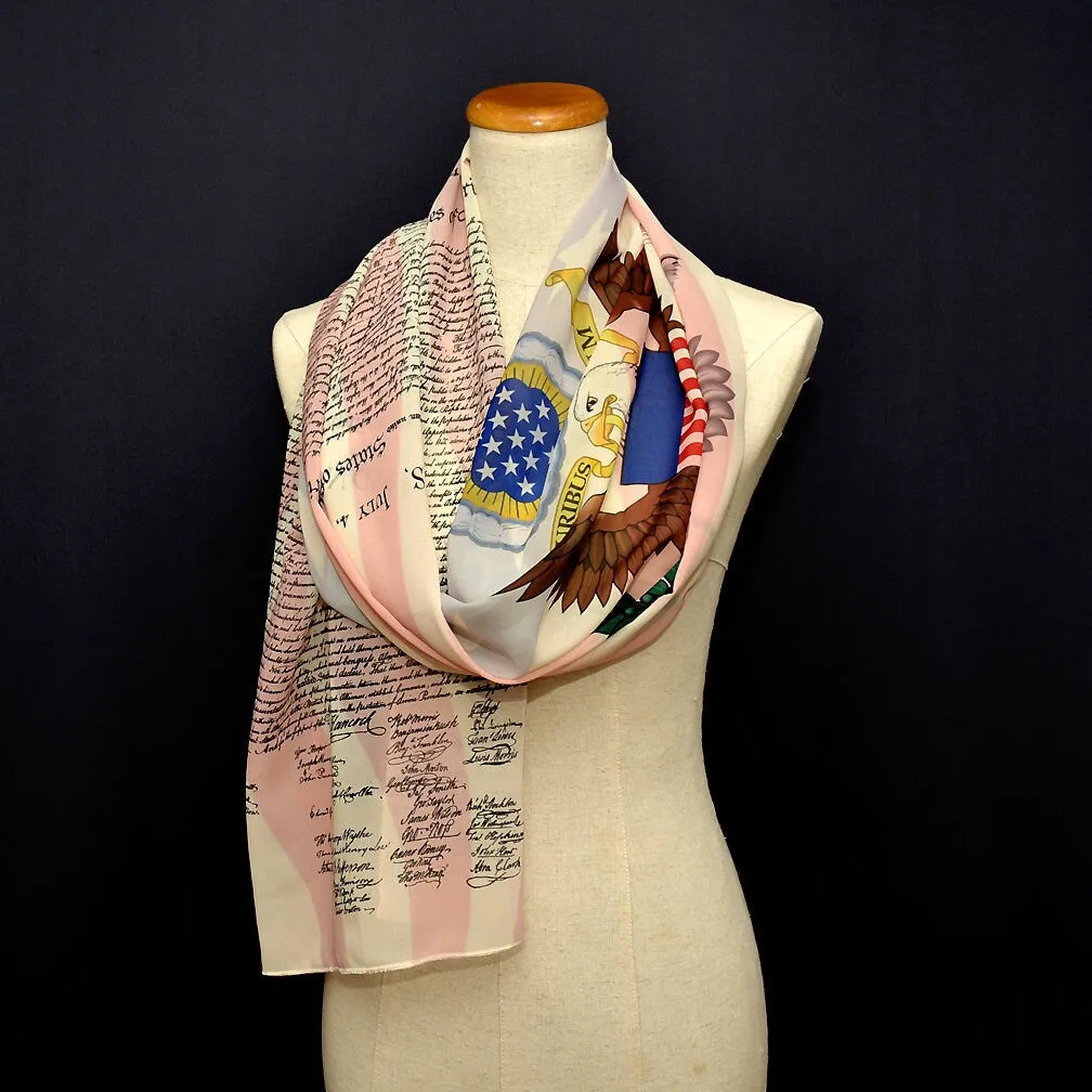 The Declaration of Independence Chiffon scarf, IN CONGRESS, July 4, 1776, US Flag, 4th of July