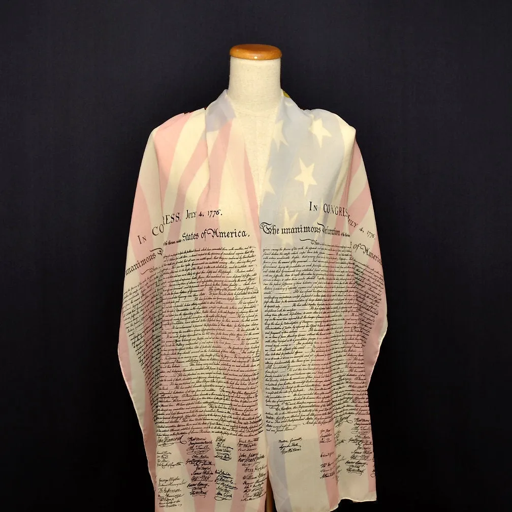 The Declaration of Independence Chiffon scarf, IN CONGRESS, July 4, 1776, US Flag, 4th of July
