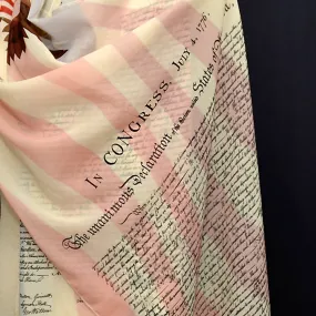 The Declaration of Independence Chiffon scarf, IN CONGRESS, July 4, 1776, US Flag, 4th of July