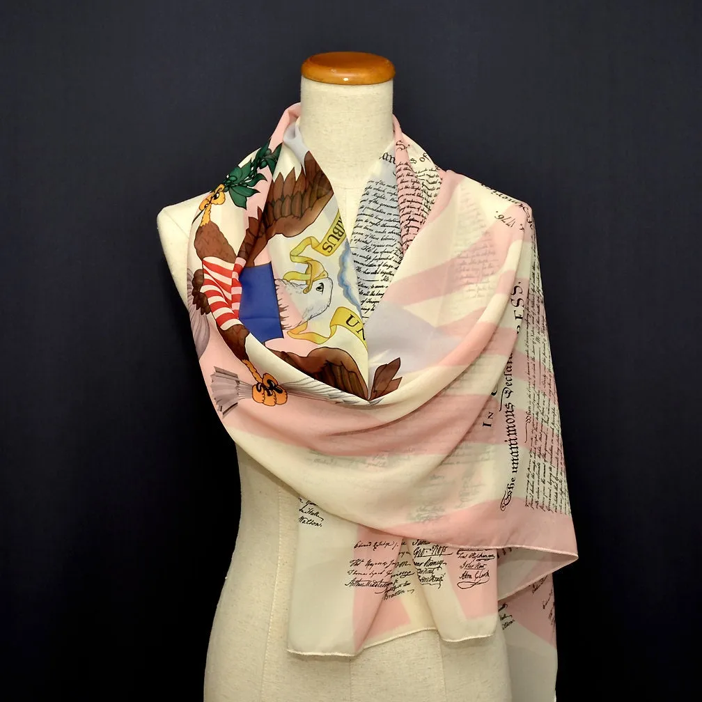 The Declaration of Independence Chiffon scarf, IN CONGRESS, July 4, 1776, US Flag, 4th of July