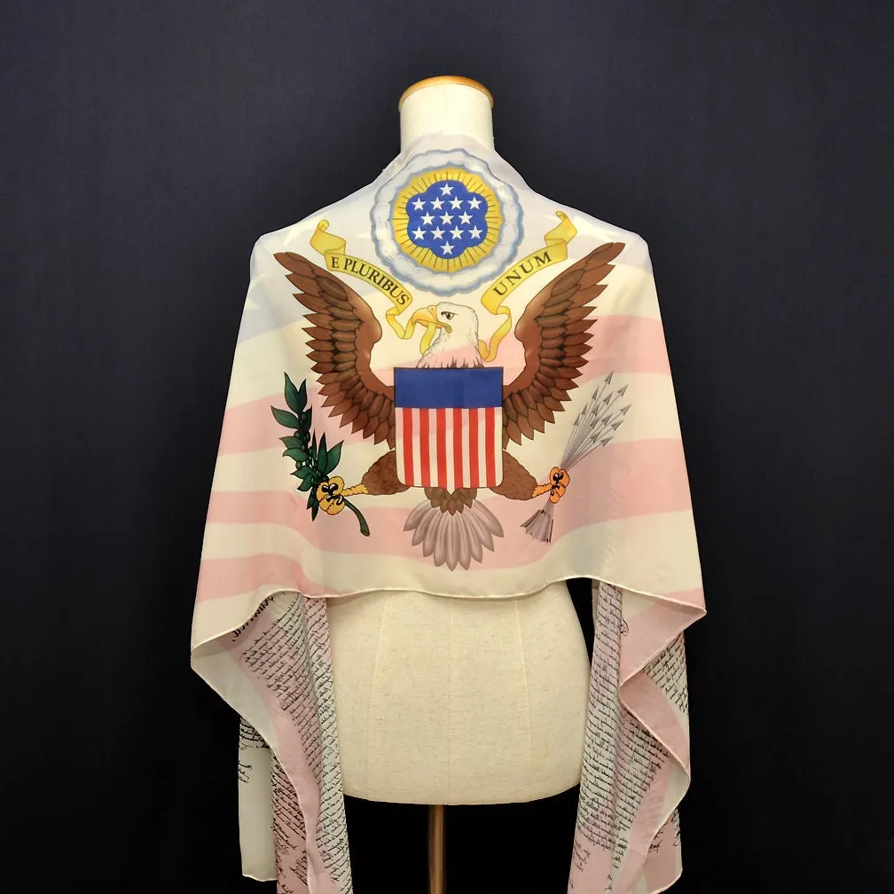 The Declaration of Independence Chiffon scarf, IN CONGRESS, July 4, 1776, US Flag, 4th of July