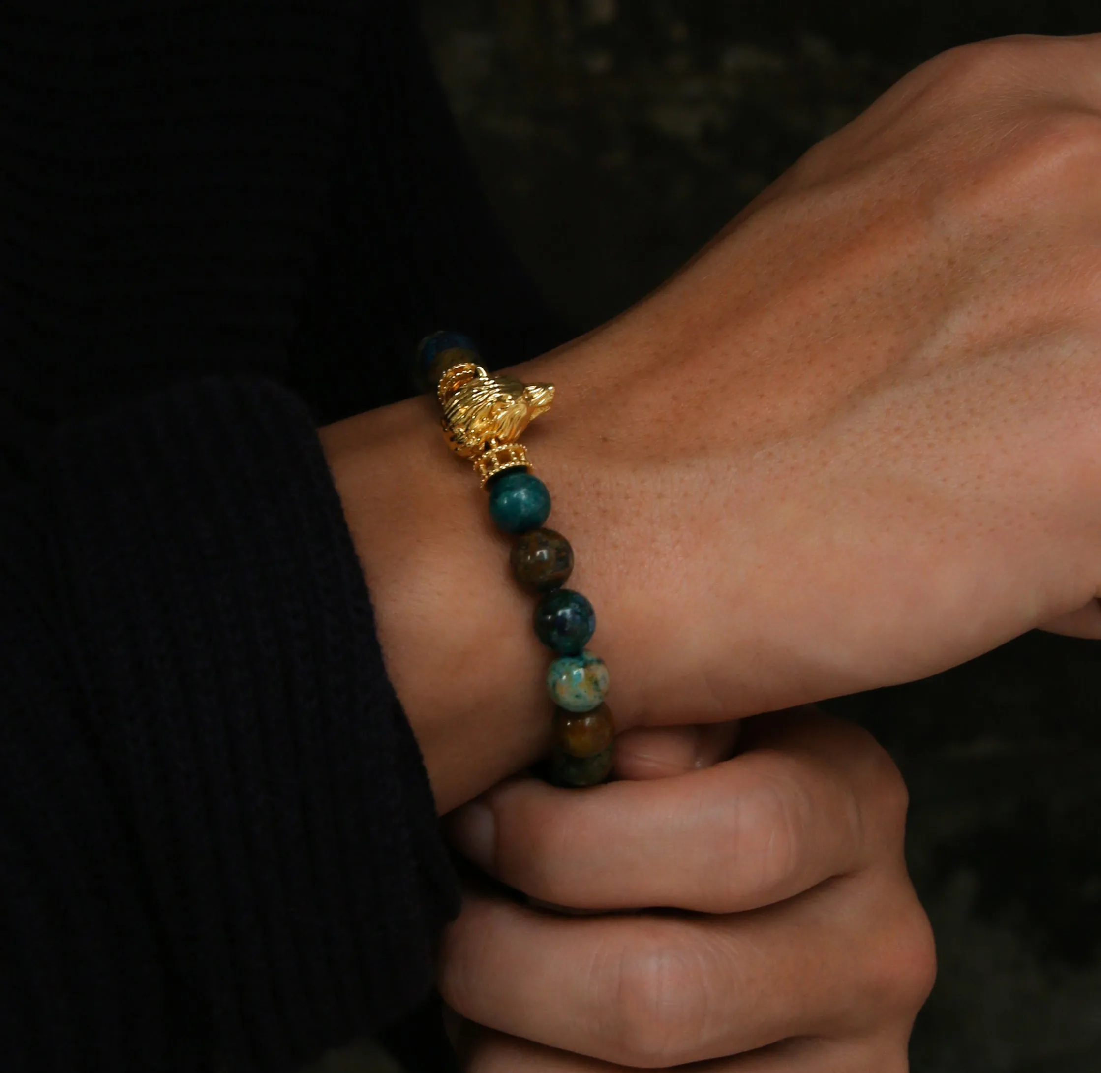 The Forest Wolf | Azurite Wolf Bracelet