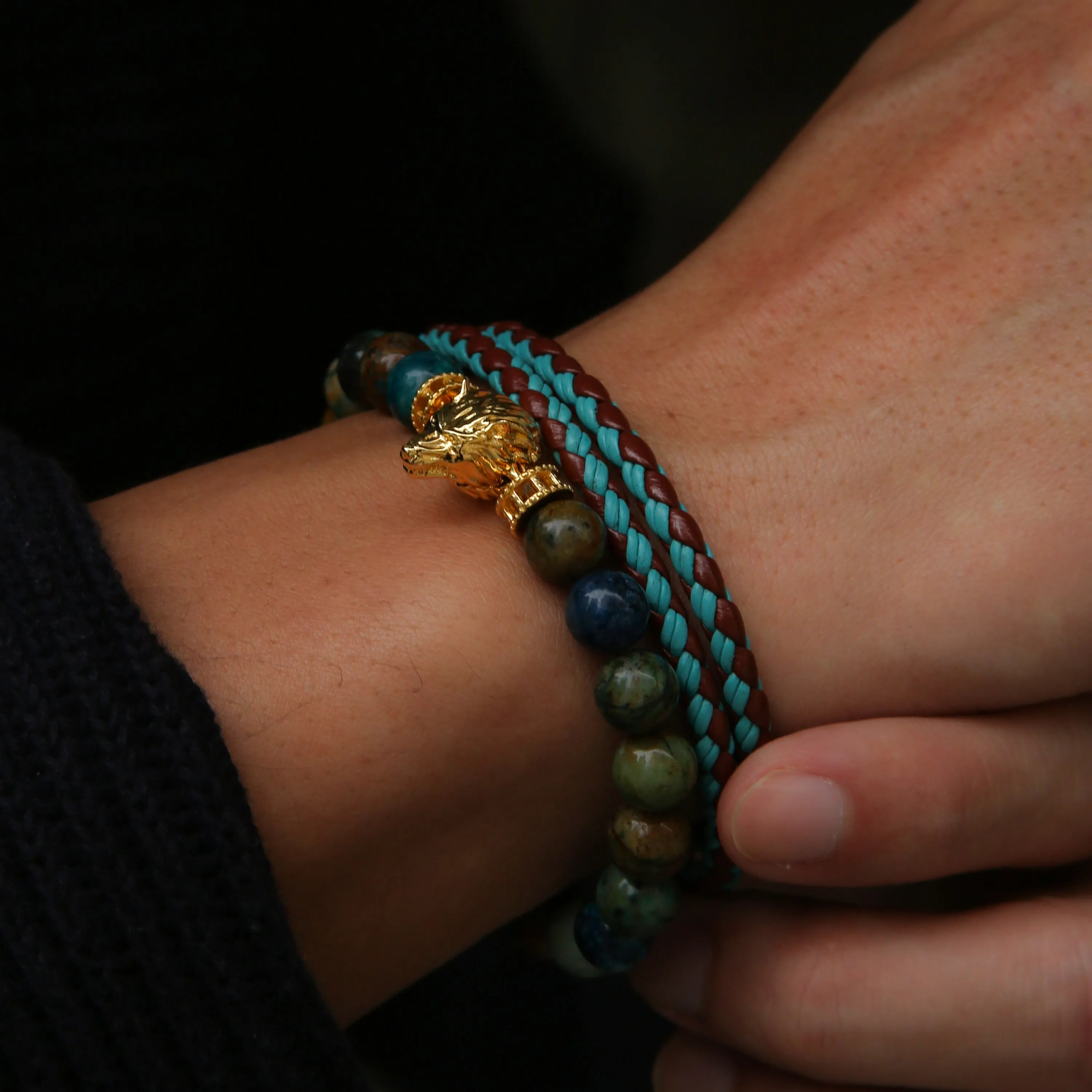 The Forest Wolf | Azurite Wolf Bracelet