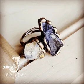 The Jewelry Junkie Amethyst & Quartz Copper Ring 012a