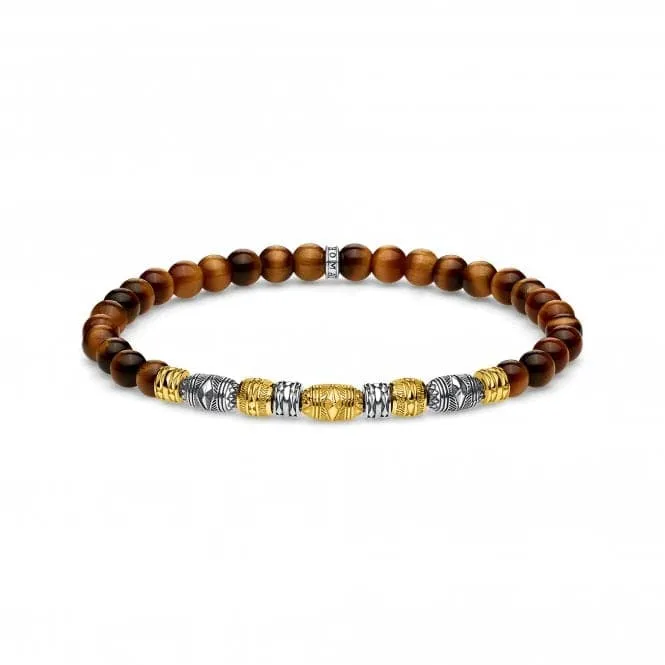 Thomas Sabo Brown Gold Lucky Charm Beaded Bracelet A1921-966-2
