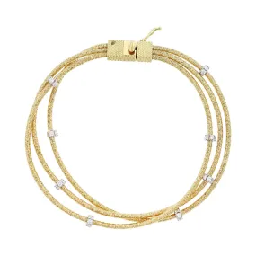 Three Strand Diamond Station Bracelet