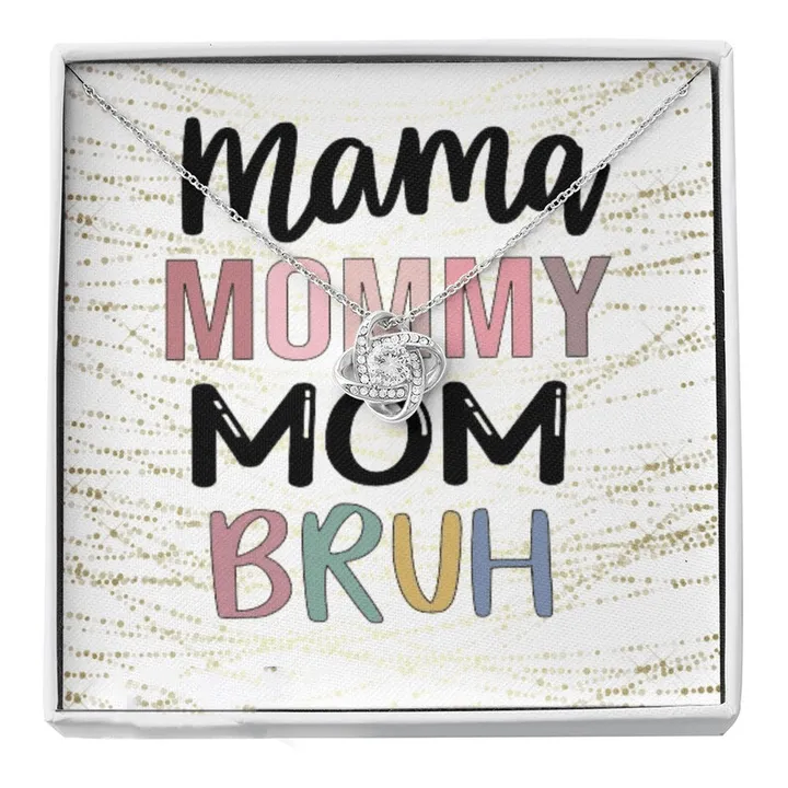 To My Mama Mommy Mom Bruh Love Knot Necklace, Mom necklace, Mom jewelry, Jewelry set, Mothers day gift, Gift for mom, Gift for mama