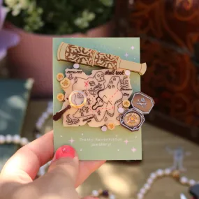 Treasure Map Acrylic Brooch