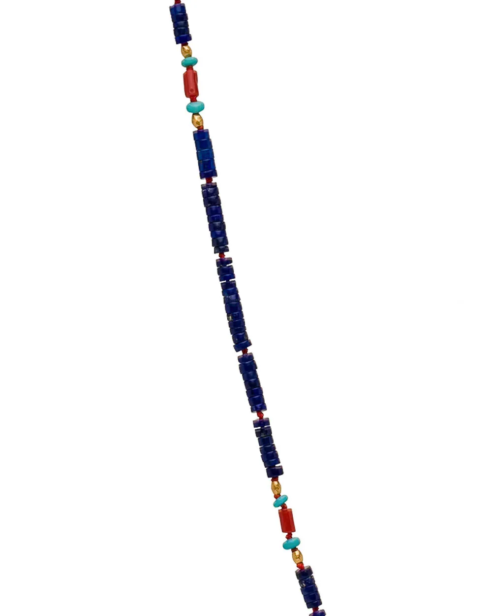 Turquoise Scarab Pendant Lapis Heishi Necklace