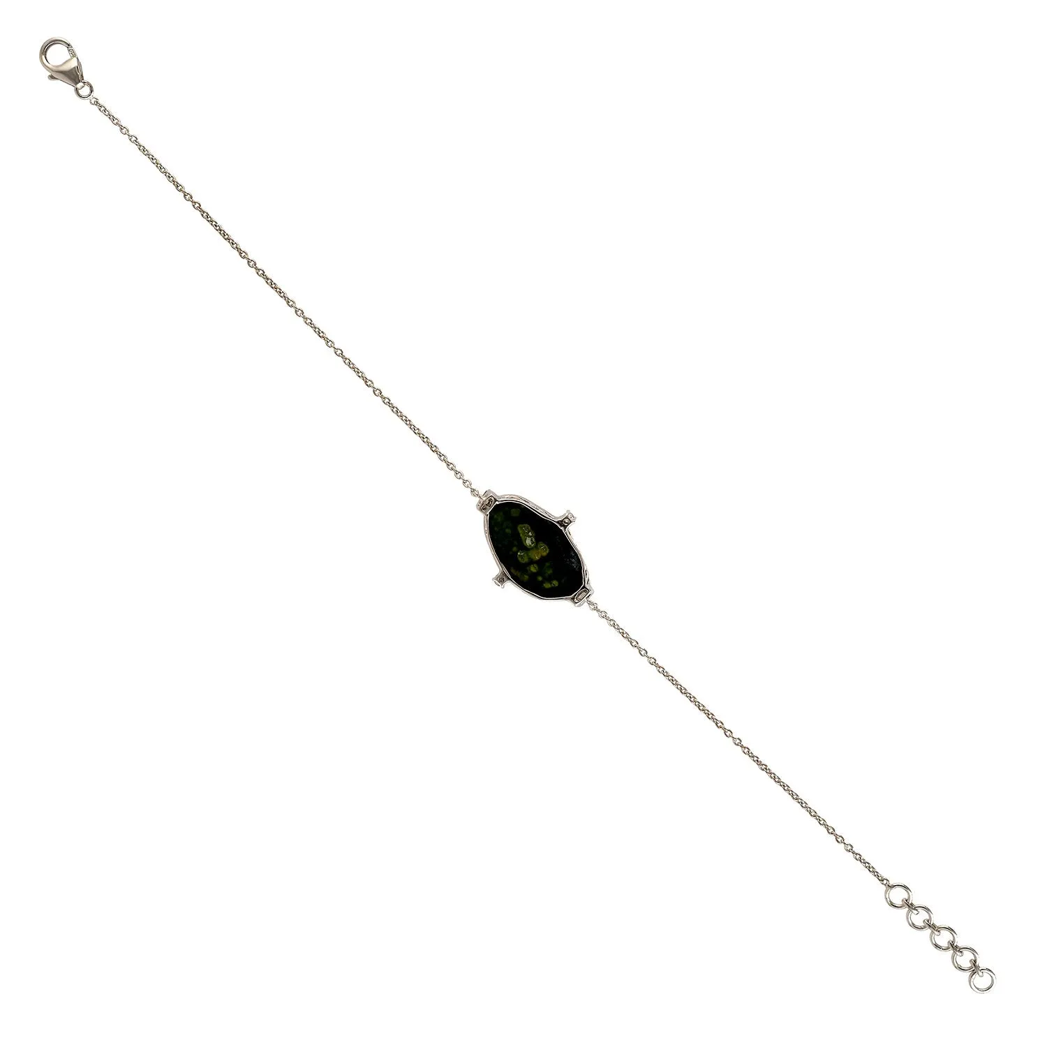 Uneven Geode Baguette Diamond Designer Chain Bracelet in 18k White Gold