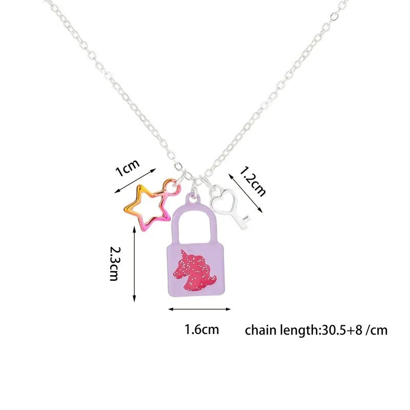 Unicorn Star Lock Pendant