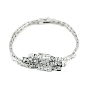 Vernetan CZ Tassle Silver Bracelet – 7in