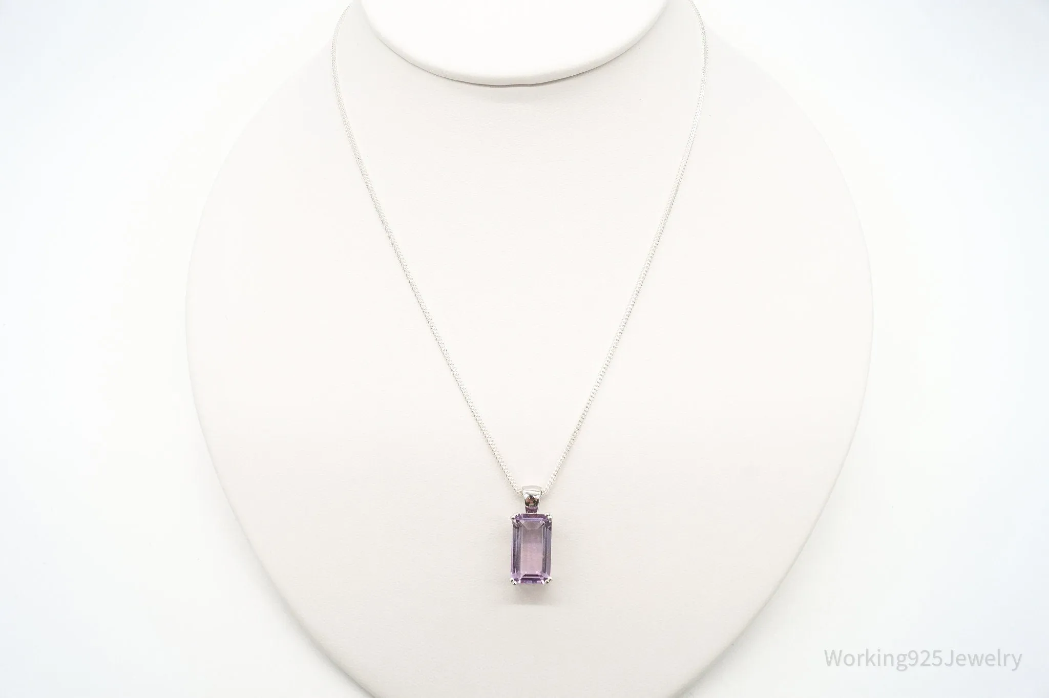 Vintage Amethyst Sterling Silver Adjustable Chain Necklace