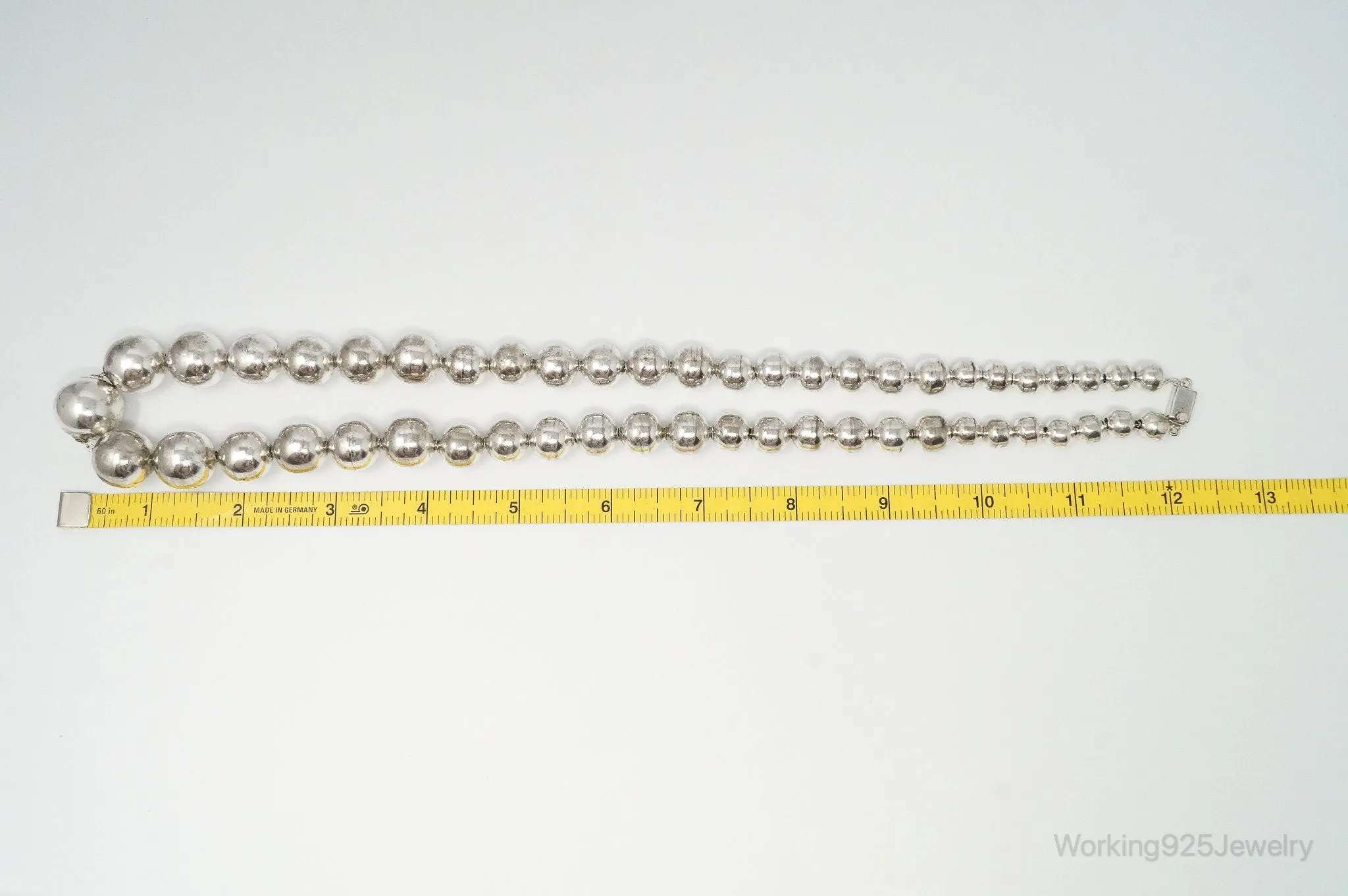 Vintage Ball Bead Sterling Silver Necklace