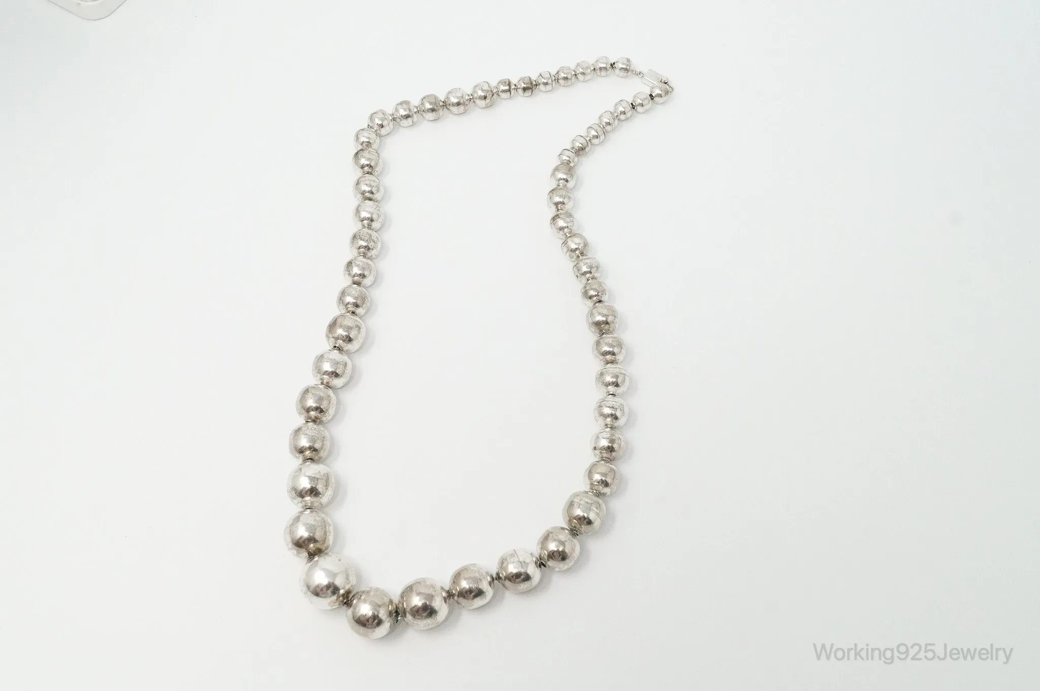 Vintage Ball Bead Sterling Silver Necklace
