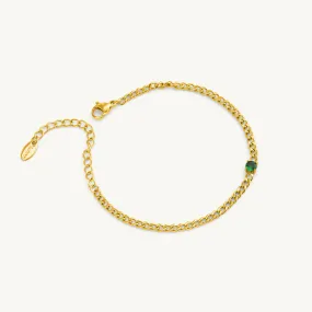 Vintage Black Gemstone Chain Bracelet