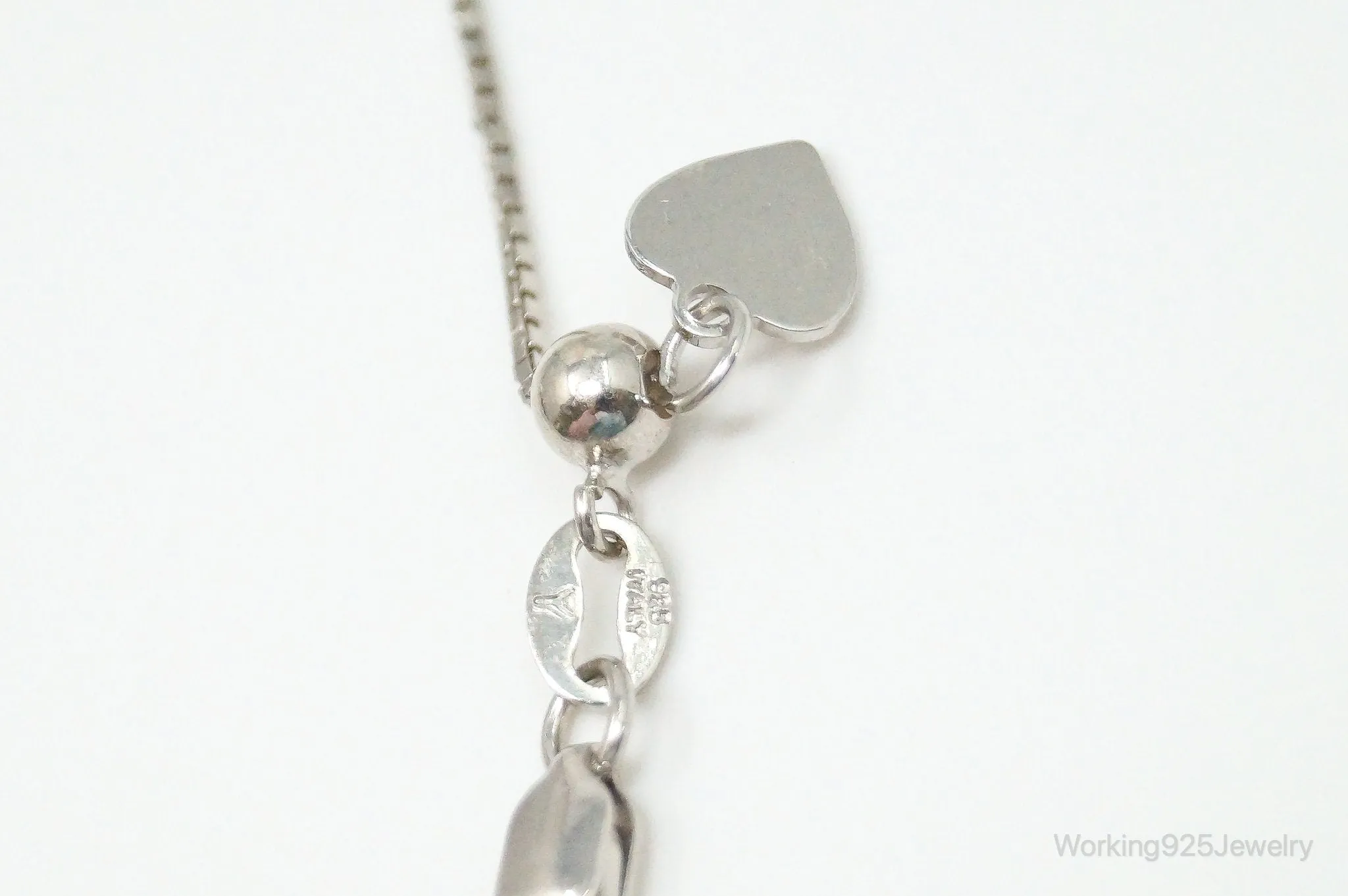 Vintage Designer Multi Stone Flower Sterling Silver Necklace