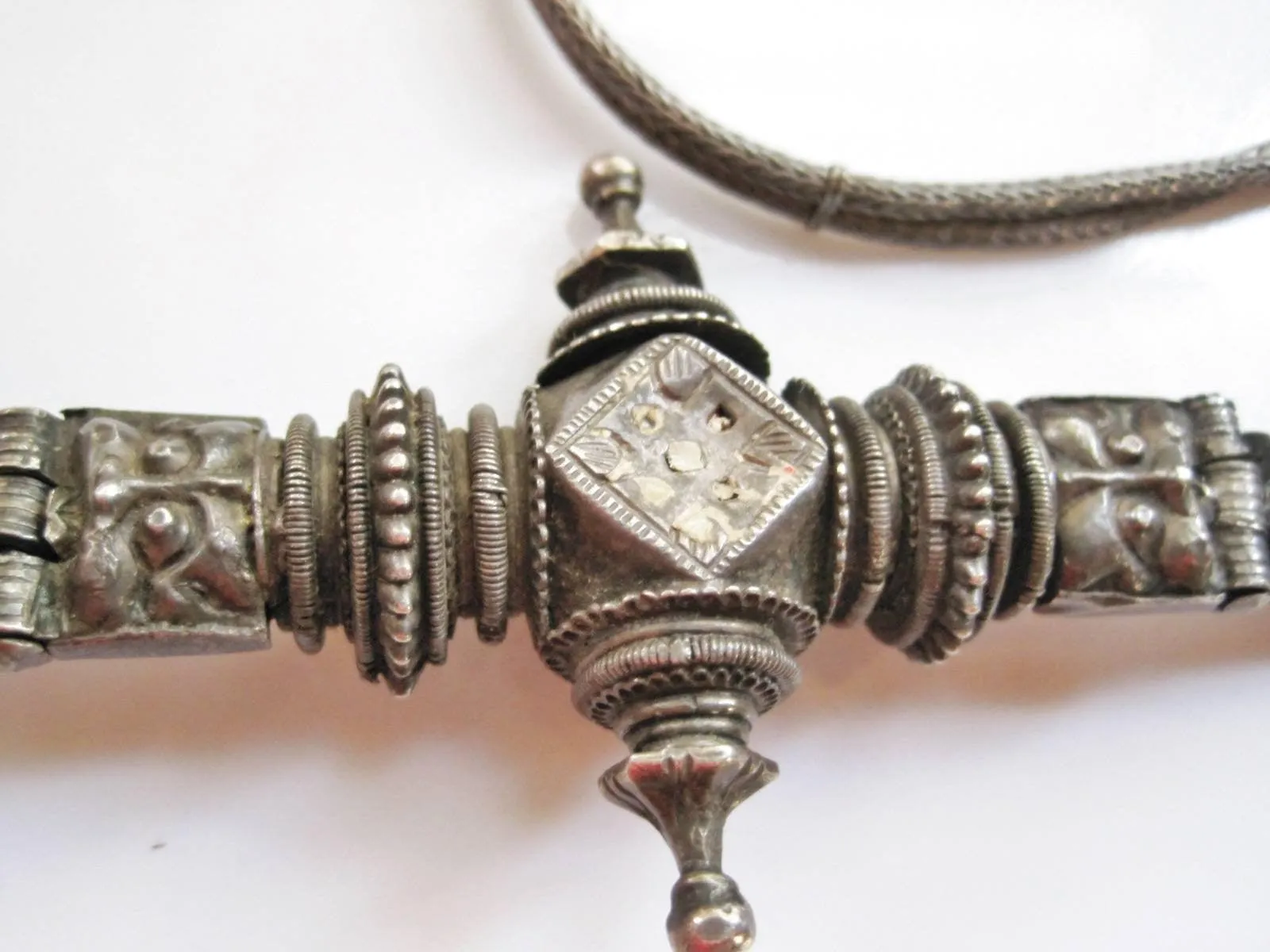 Vintage Indian Hand Woven Silver Belt