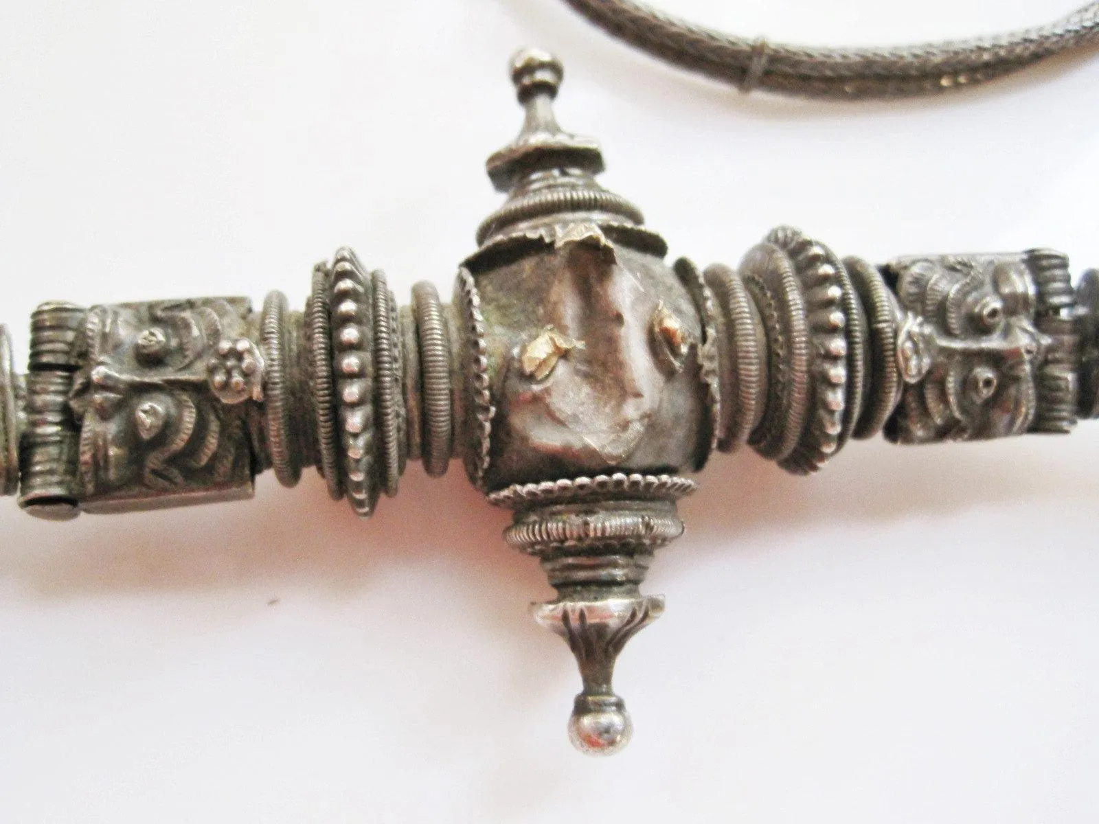 Vintage Indian Hand Woven Silver Belt