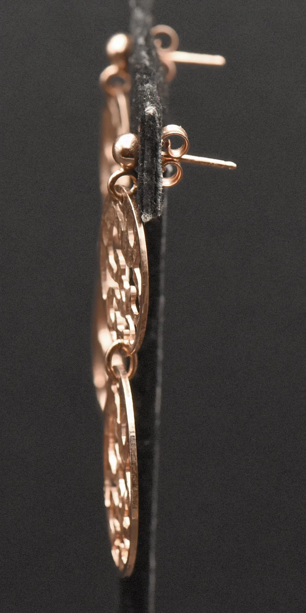 Vintage Italian Copper Tone Sterling Silver Dangle Earrings