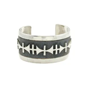 Vintage Silver Hopi Overlay Bracelet