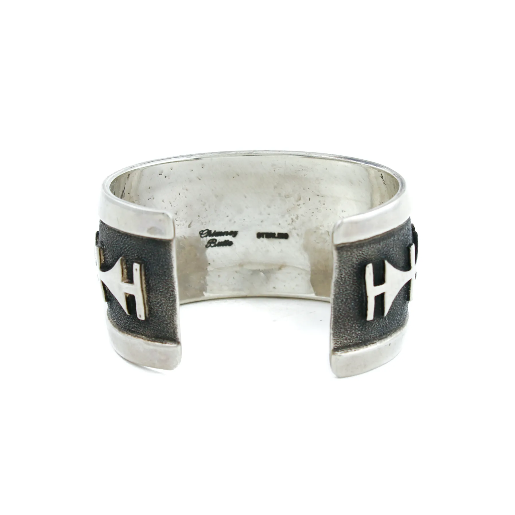 Vintage Silver Hopi Overlay Bracelet