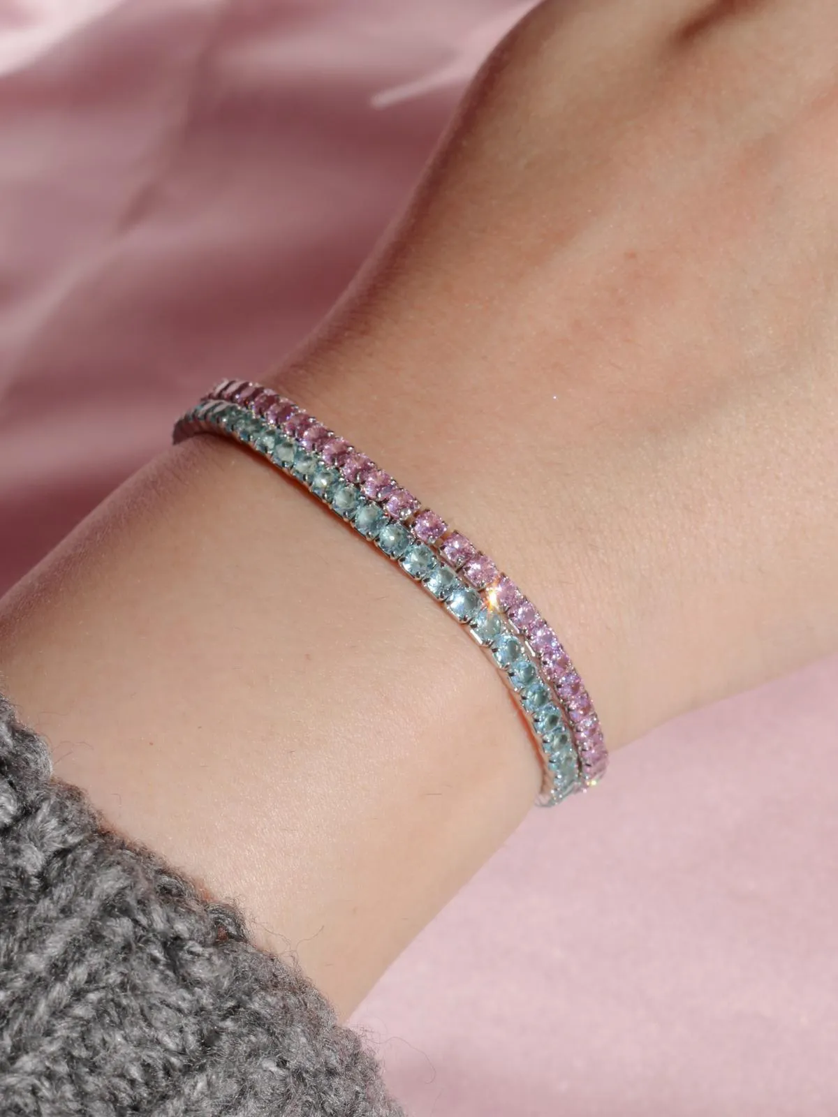 Waterway Rubber 925 Silver Bracelet