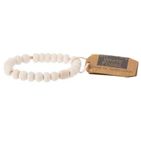 White Fossil Stone Stacking Bracelet