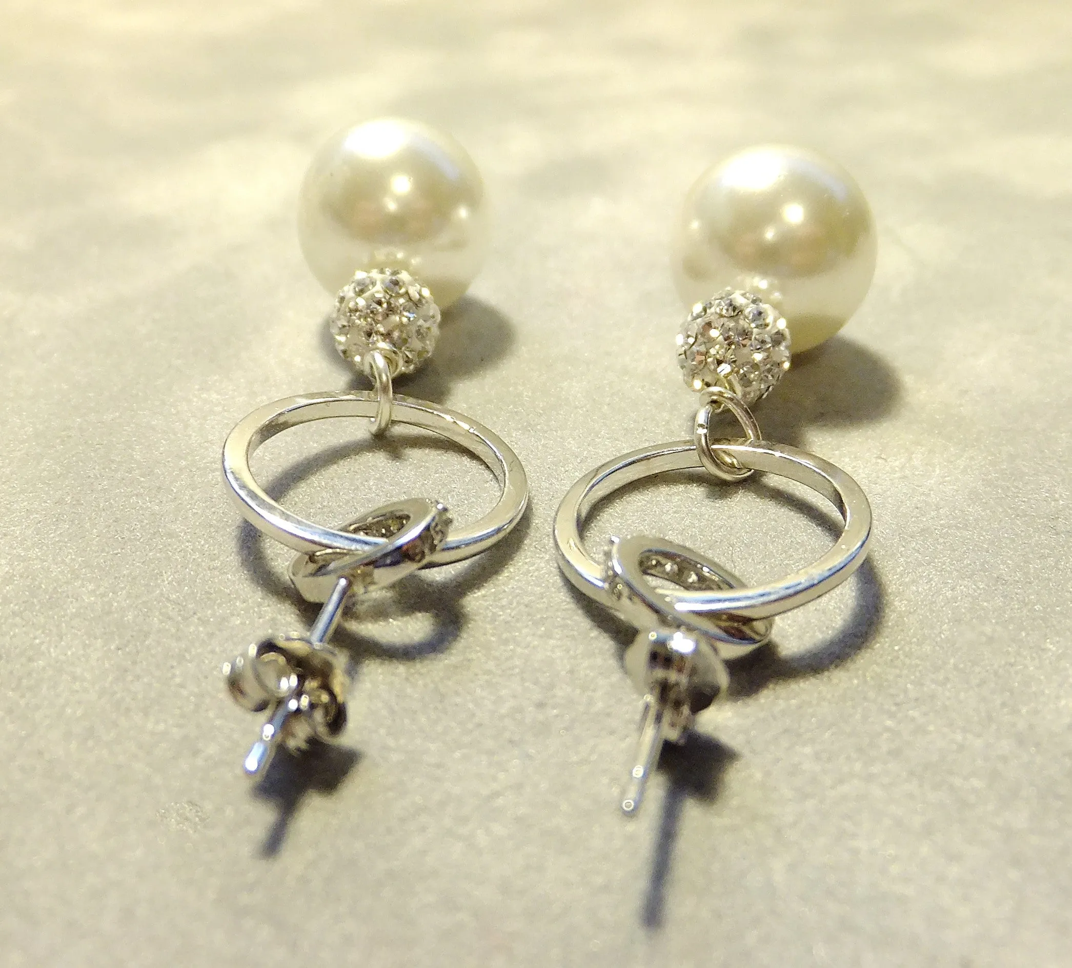 White Mother Of Pearl Sterling Silver Drop Earrings
