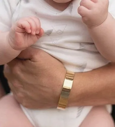 Wide Gold Cuff Bracelet - Monogram Cuff