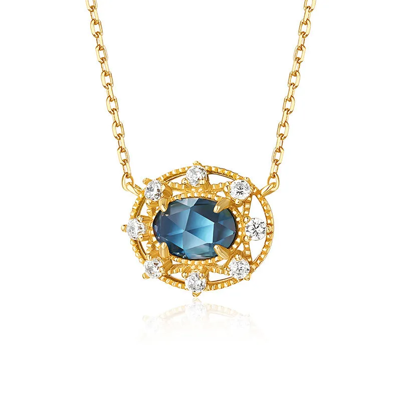Women's Pendant Women's 9K Gold and Silver Jewelery Necklace Christmas Birthday Gift for girls