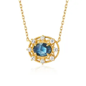 Women's Pendant Women's 9K Gold and Silver Jewelery Necklace Christmas Birthday Gift for girls