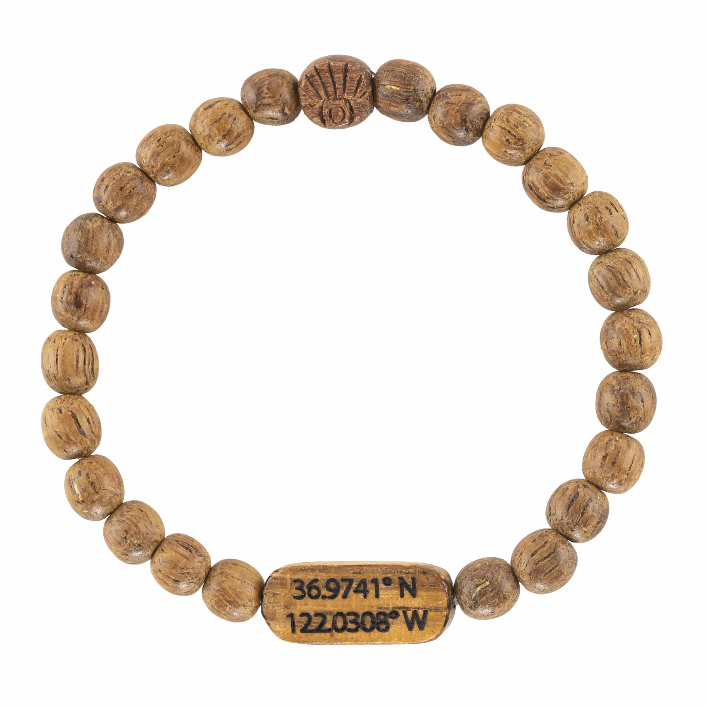 Wood Custom Coordinates Bracelet