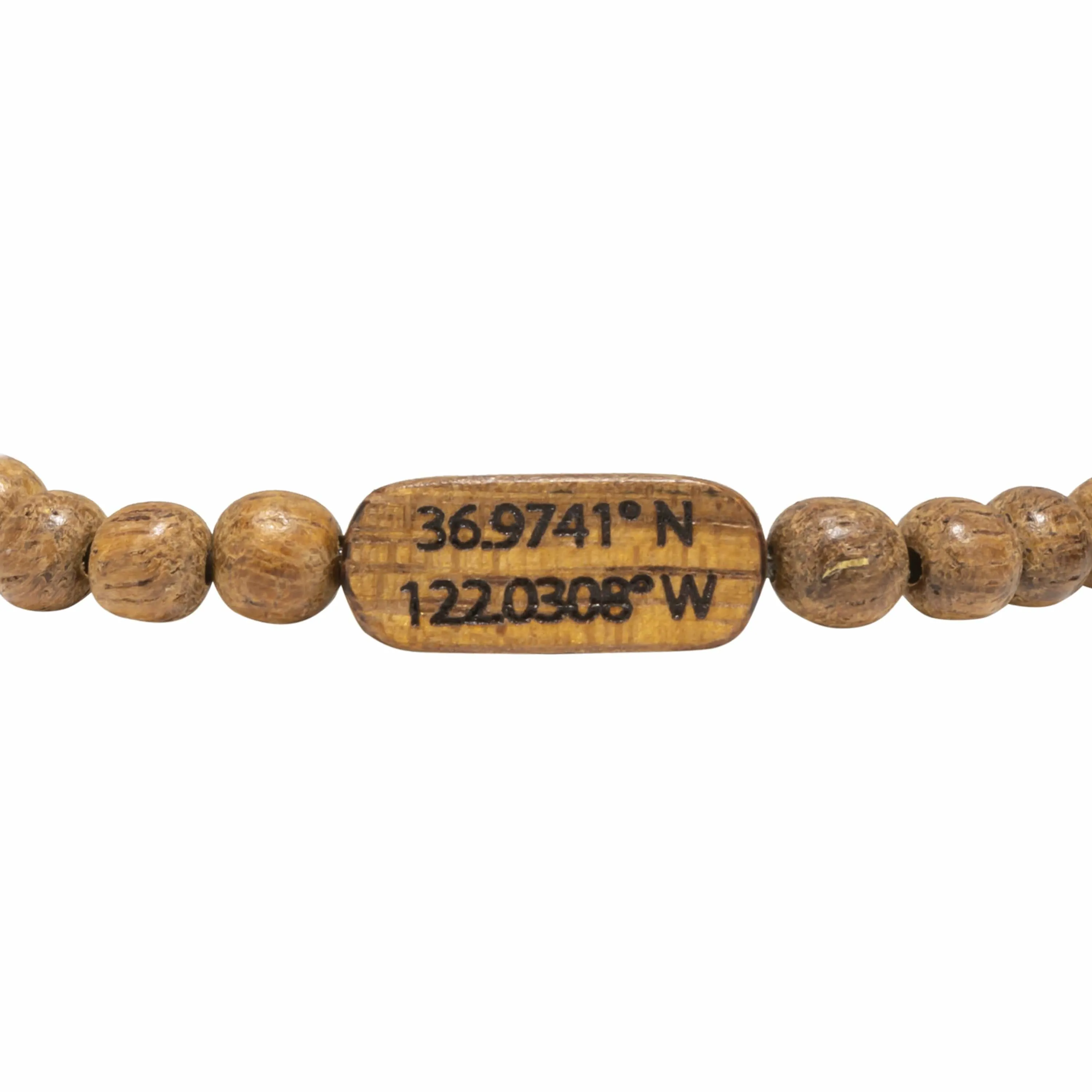 Wood Custom Coordinates Bracelet