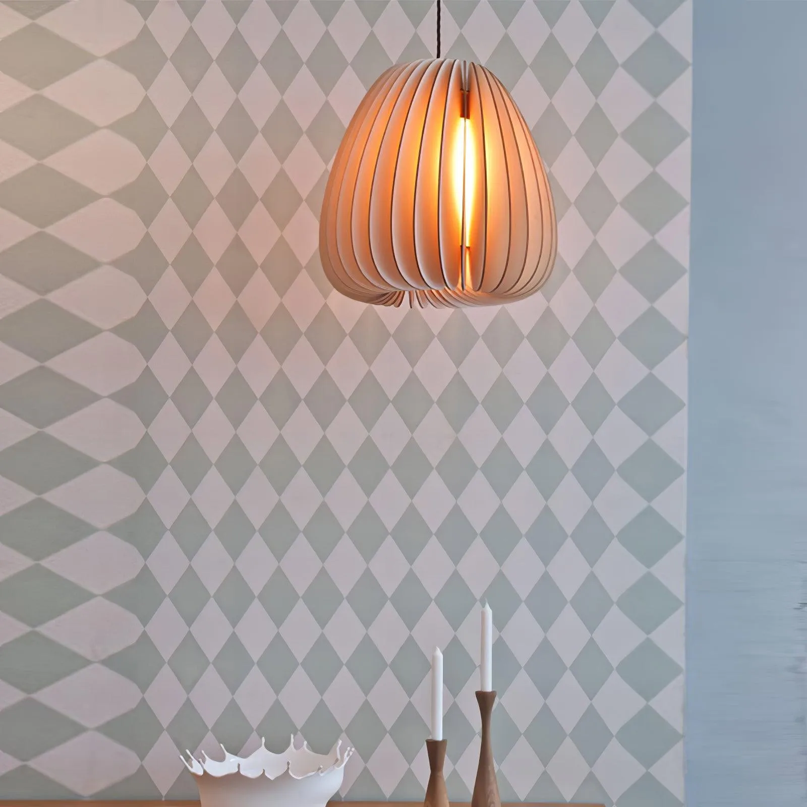 Wooden Orb Pendant Lamp
