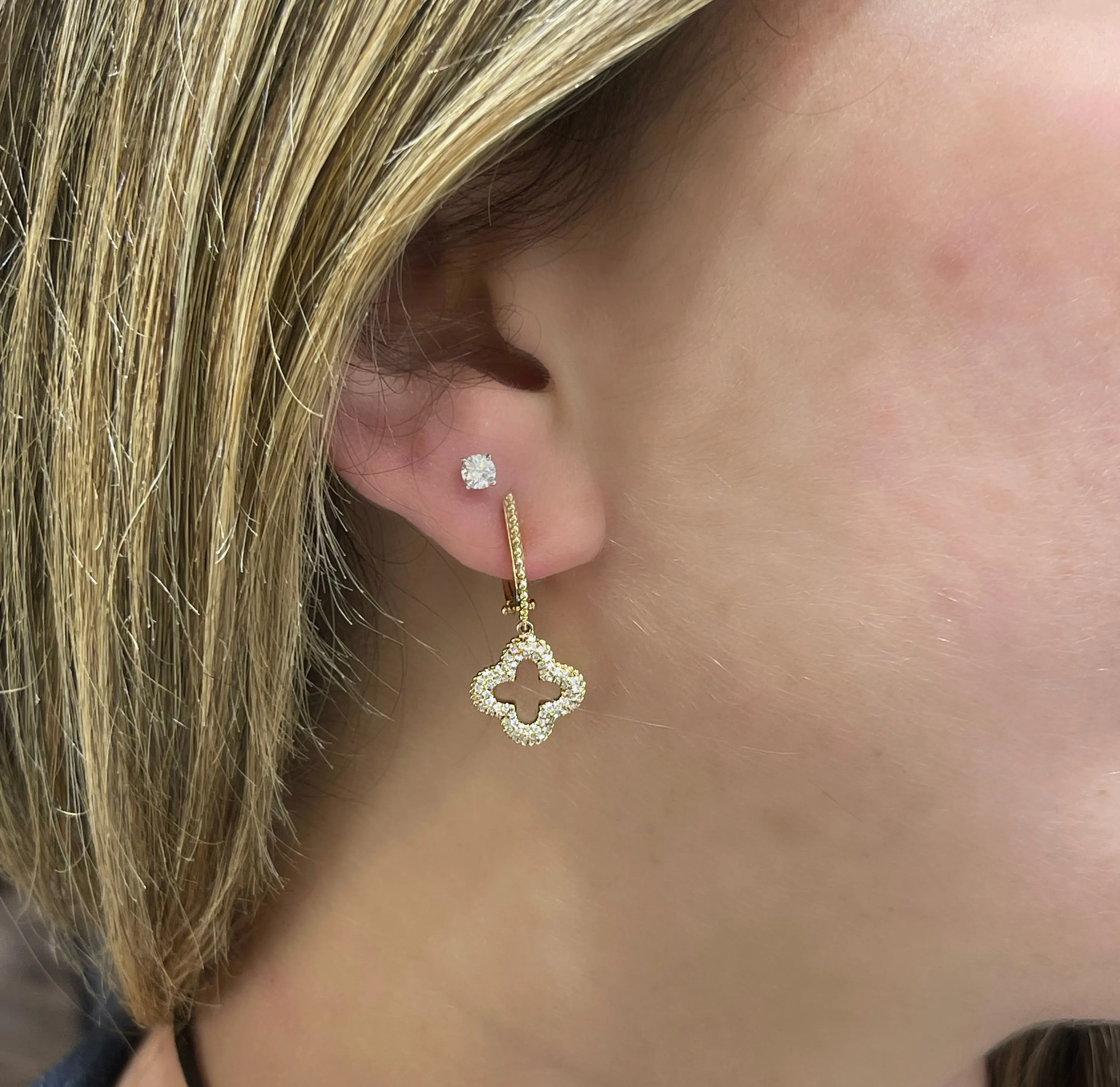 Yellow Diamond Clover Earrings