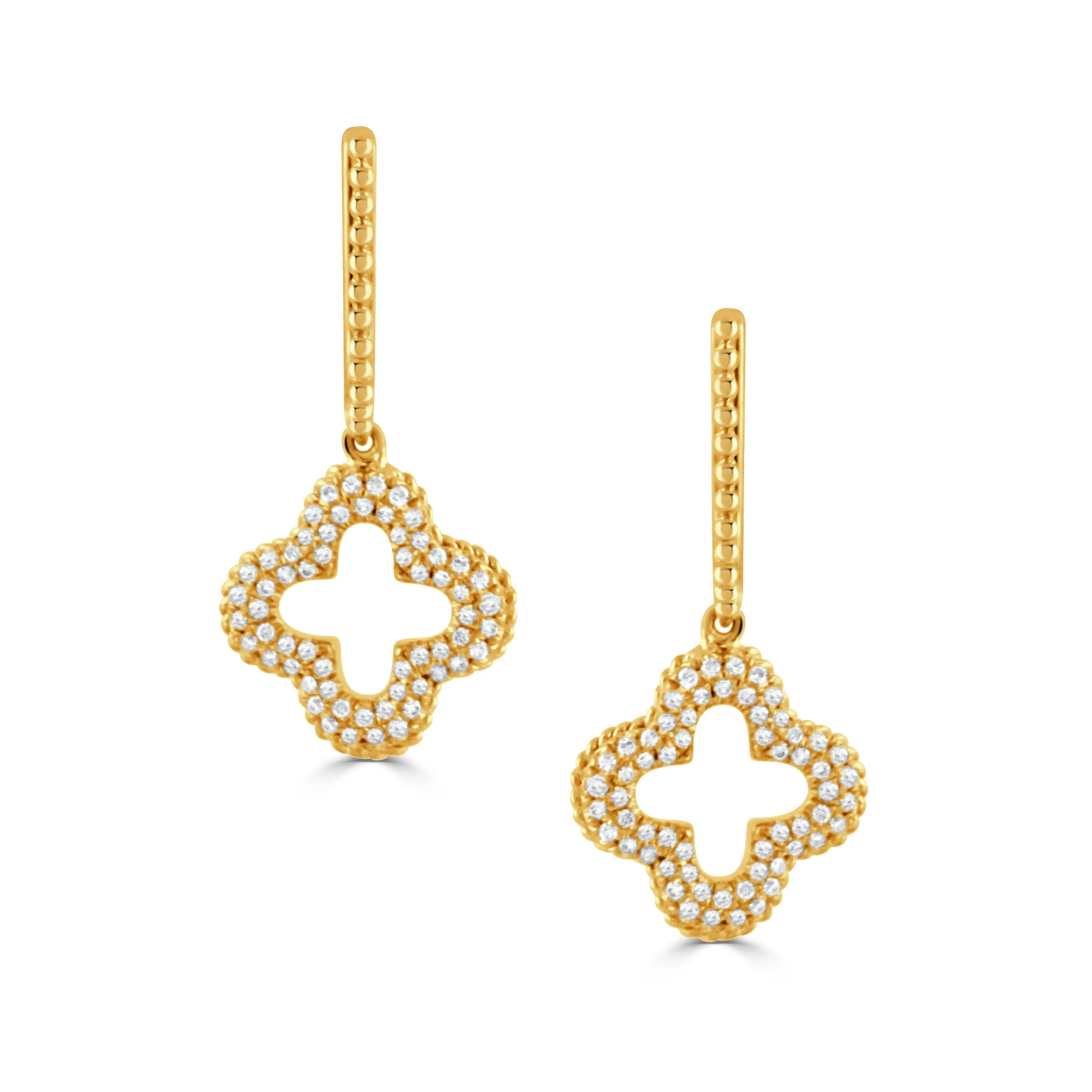 Yellow Diamond Clover Earrings