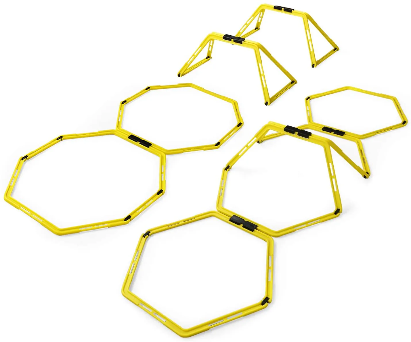 Yes4All Ultimate Hexagonal Speed & Agility Rings with Carrying Bag (Set of 6 Rings, 8 Rings & 12 Rings)